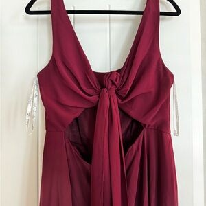 David's Bridal Red Backless Dress